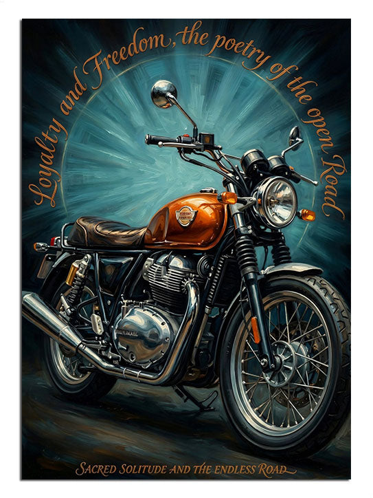 Eski bir garaj havasında turuncu retro motosiklet.