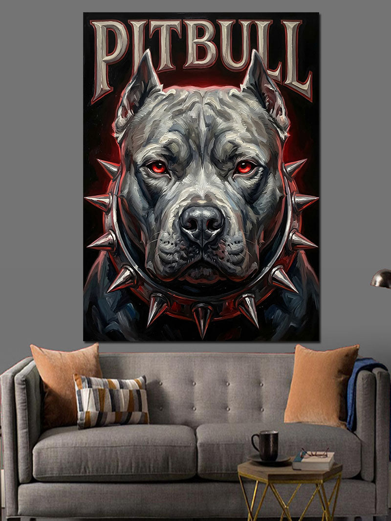 Pitbull Köpeği Karizmatik Güçlü Portre Kanvas Tablo
