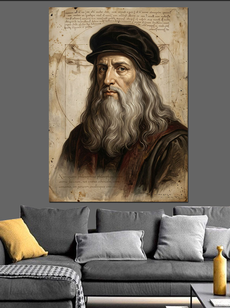 Leonardo Da Vinci Sanatsal Portre Çizimi Kanvas Tablo