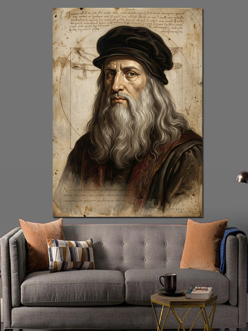 Leonardo Da Vinci Sanatsal Portre Çizimi Kanvas Tablo