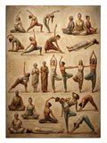 Farklı yoga pozisyonlarını gösteren eğitici ve şık tasarım.