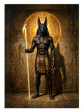 Mısır tanrısı Anubis'in görkemli ve parlayan tasviri.