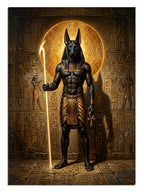 Mısır tanrısı Anubis'in görkemli ve parlayan tasviri.