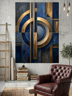 Geometrik Halkalı Modern Soyut Tasarım Kanvas Tablo