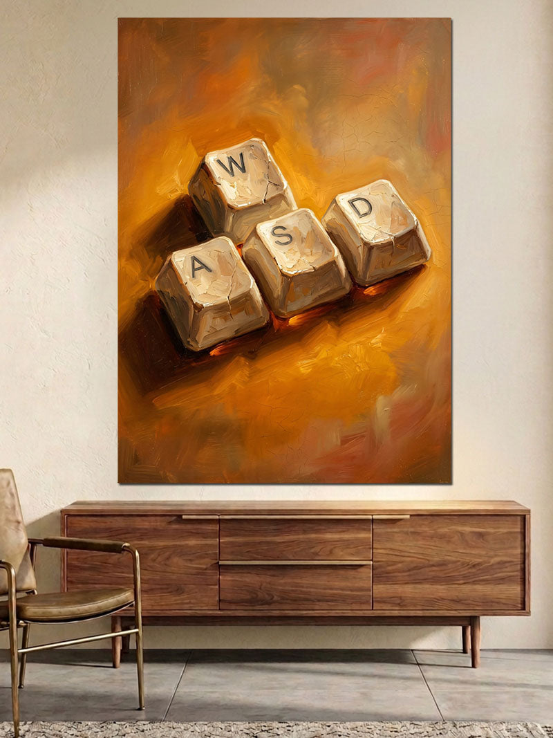 Bilgisayar Klavye Tuşları Modern Sanat Kanvas Tablo