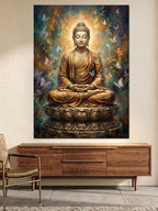 Işık Saçan Meditasyon Yapan Buda Kanvas Tablo