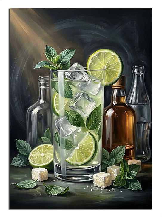 İçinde limon ve nane olan ferahlatıcı soğuk içecek.