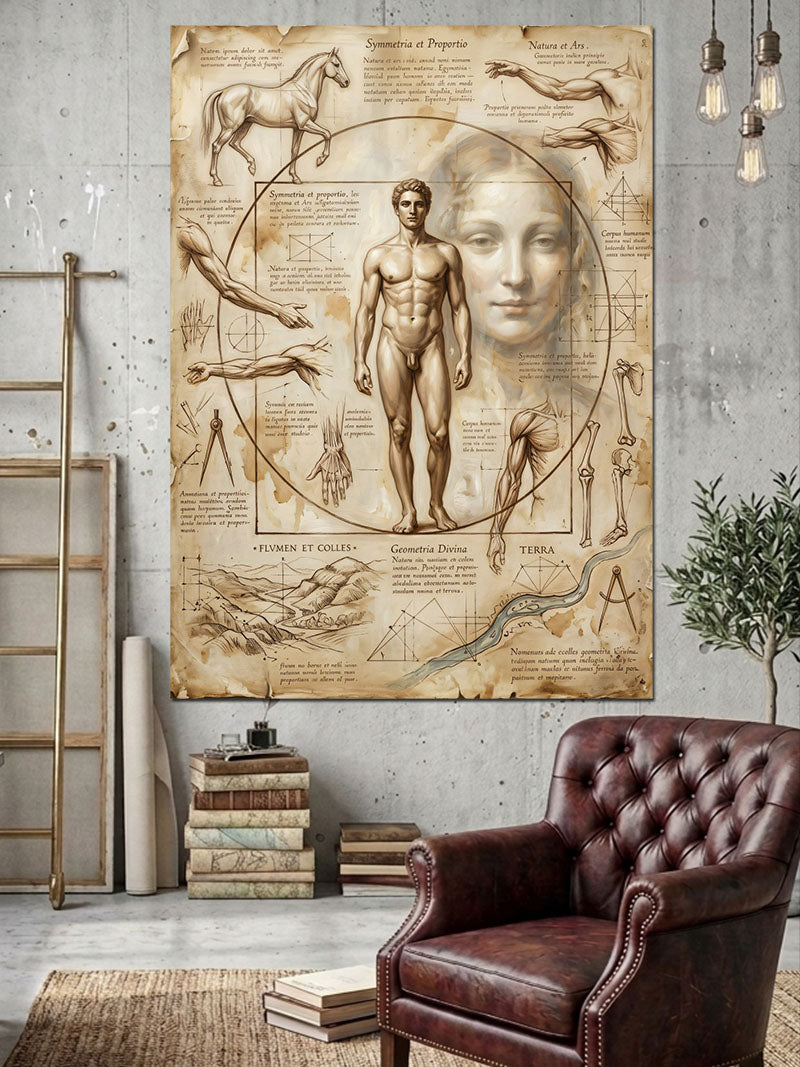 Leonardo Da Vinci Taslakları Tablo Kanvas Tablo