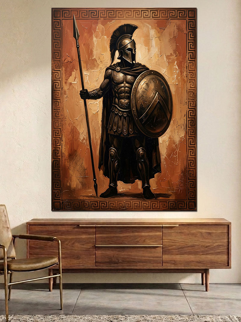 Antik Savaşçı Spartalı Asker Tablosu Kanvas Tablo