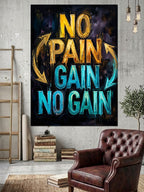 No Pain No Gain Motivasyon Tablosu Kanvas Tablo