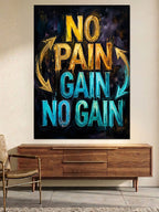 No Pain No Gain Motivasyon Tablosu Kanvas Tablo