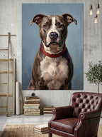 Tasmalı Ve Bakımlı Pitbull Köpeği Kanvas Tablo