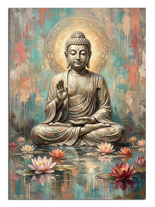buda, meditasyon, nilüfer, huzur, su
