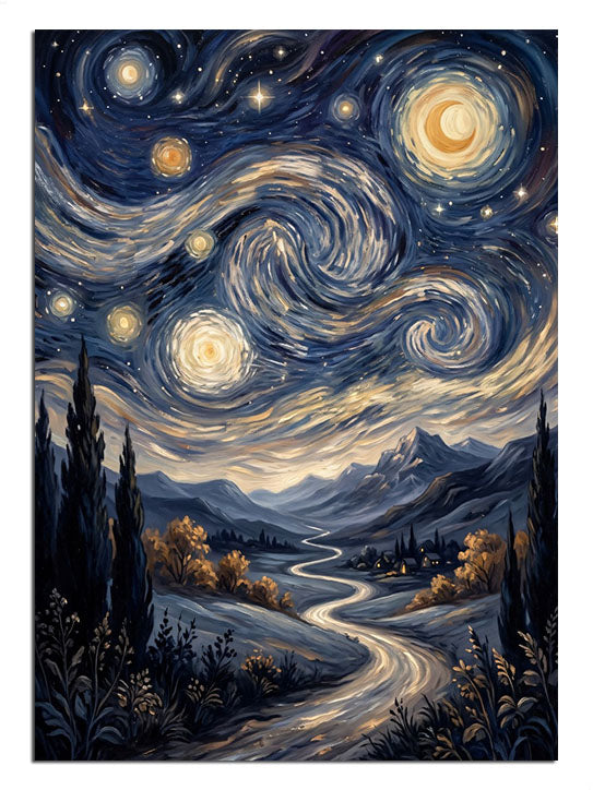 yıldızlar, gökyüzü, van gogh, gece