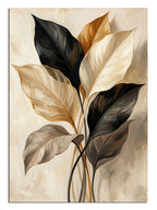 yaprak, altın, siyah, modern, sanat