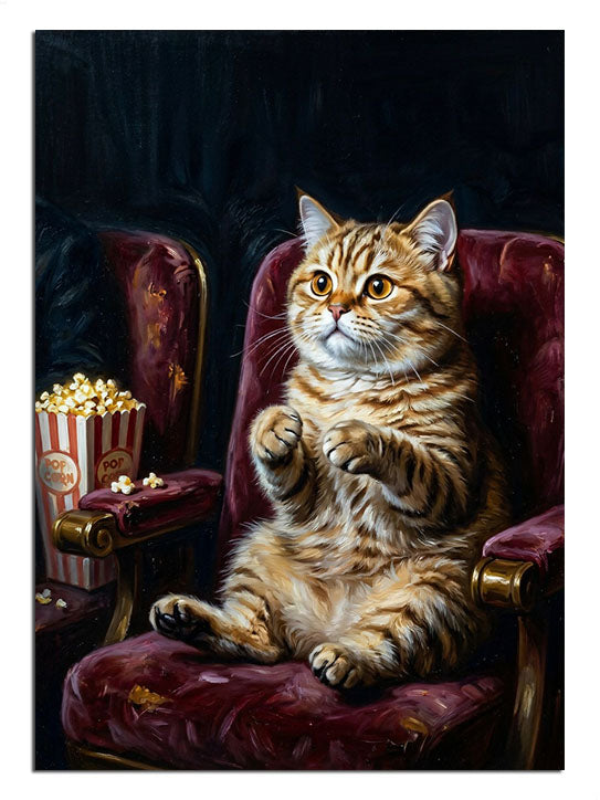 kedi, sinema, patlamış mısır, eğlence