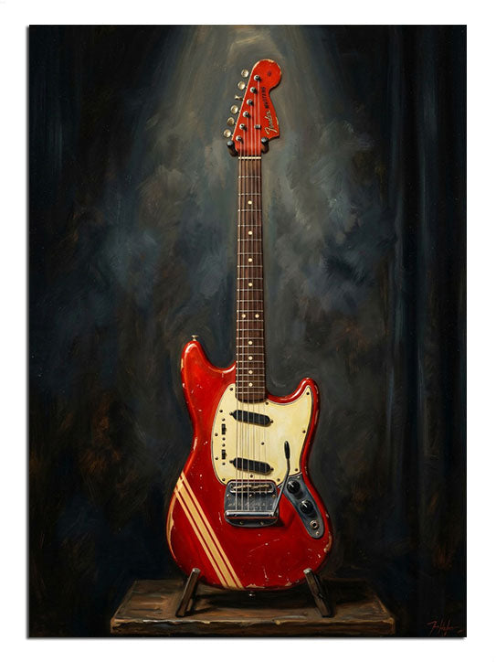 gitar, enstrüman, müzik, kırmızı, rock