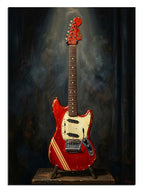 gitar, enstrüman, müzik, kırmızı, rock