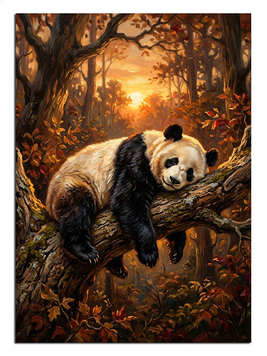panda, ağaç, uyku, orman, huzur