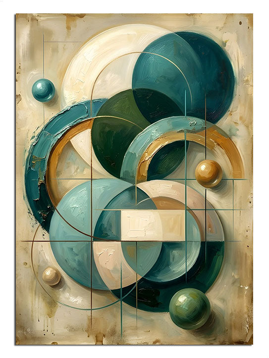daire, turkuaz, geometrik, modern, katman