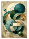 daire, turkuaz, geometrik, modern, katman