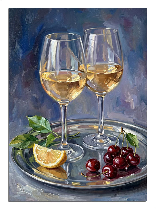 şarap, kadeh, üzüm, limon, sofra