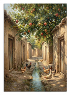 sokak, ağaç, köy, tavuk, tarih