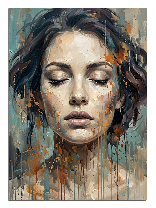 kadın, boya, sanat, modern, akrilik