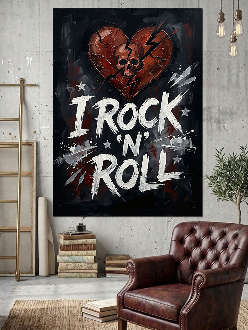 Kalp İçinde I Rock n Roll Kanvas Tablo