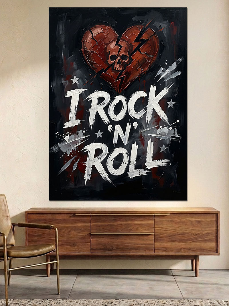 Kalp İçinde I Rock n Roll Kanvas Tablo
