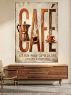 Kafe Yazısı Ve Moka Pot Kanvas Tablo