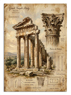 sütun, roma, antik, eskiz, mimari