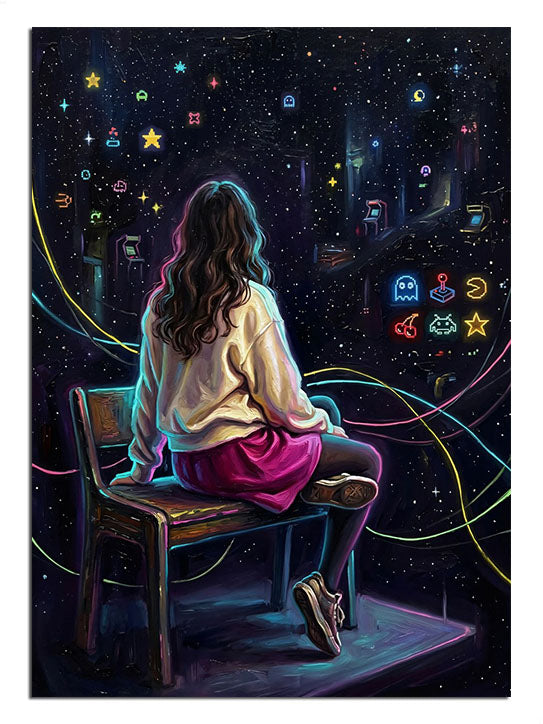 çocuk, yıldızlar, gece, gökyüzü, rüya