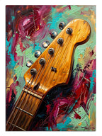 gitar, enstrüman, müzik, boya, renkli