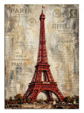 paris, eyfel kulesi, vintage gazete, dekor