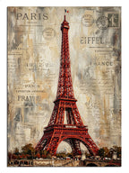 paris, eyfel kulesi, vintage gazete, dekor