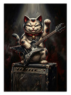 maneki neko, kedi gitarist, modern japon sanatı