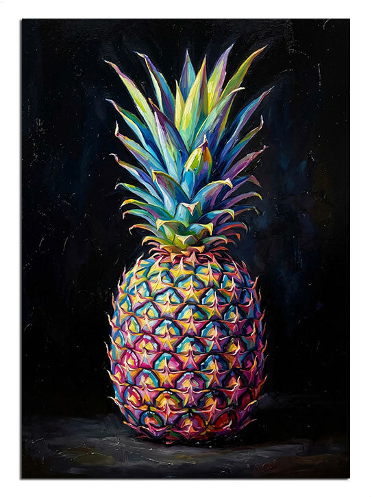 ananas, pop art, mutfak dekoru, canlı renkler