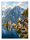 hallstatt, göl manzarası, dağ kasabası, huzur