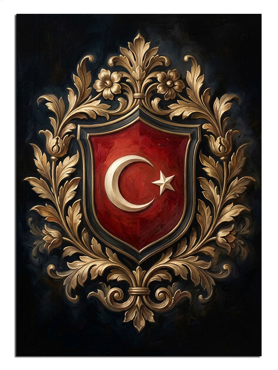 osmanlı arması, ay yıldız, altın varak, dini sembol