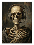 iskelet müzik, kulaklık, modern sanat, kurukafa