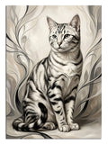 kedi illüstrasyonu, çizgisel sanat, tekir kedi, modern