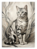 kedi illüstrasyonu, çizgisel sanat, tekir kedi, modern