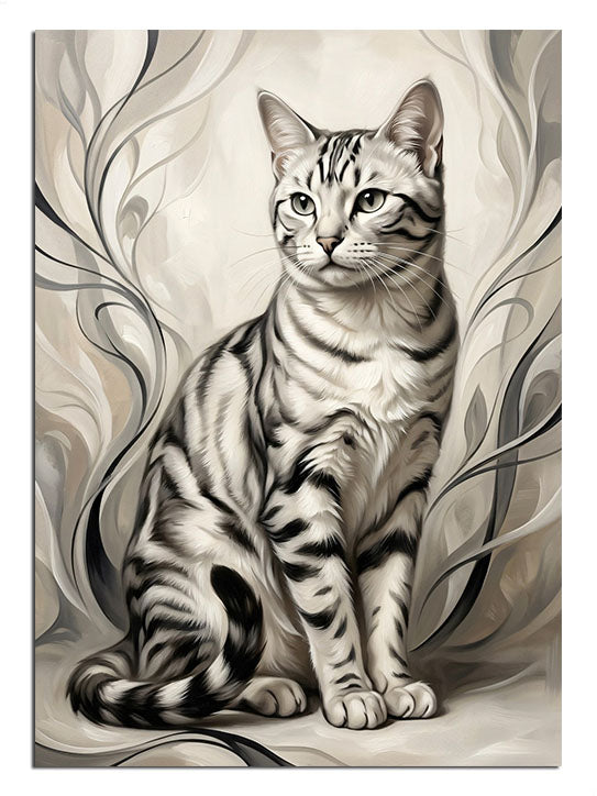 kedi illüstrasyonu, çizgisel sanat, tekir kedi, modern