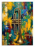 trompet, caz müzik, soyut sanat, renk patlaması