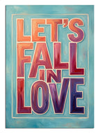 let's fall in love, aşk posteri, modern yazı