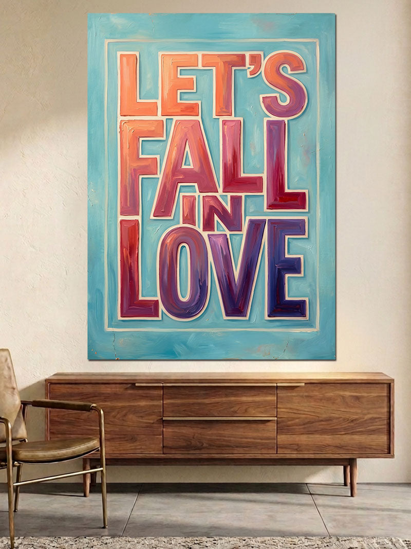 Aşkla İlgili Modern Tipografik Poster Kanvas Tablo