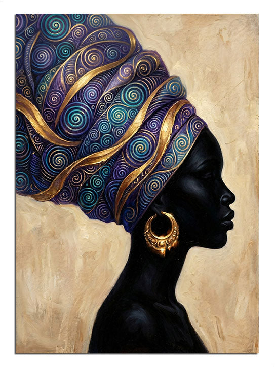 afrika portresi, etnik takı, zarafet, mavi sarık
