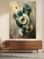 Geometrik Modern Soyut Daireler Tasarımı Kanvas Tablo