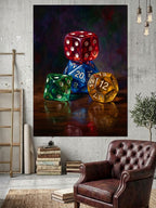 Renkli Zar Kulesi Modern Sanat Kanvas Tablo